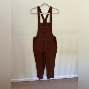 American Eagle brown corduroy overalls